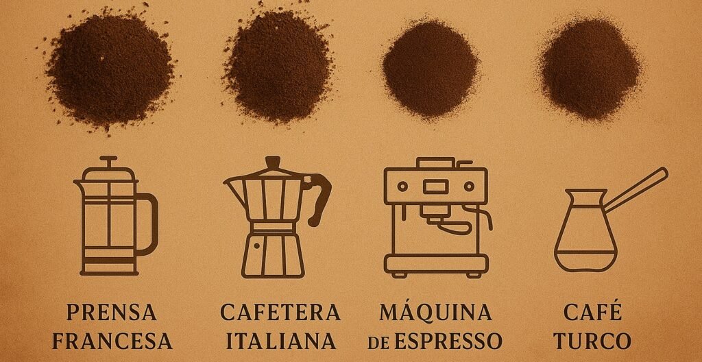 Molienda café según método de preparación
