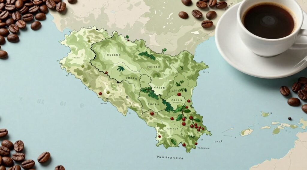imagen representativa regiones cafeteras de Costa Rica